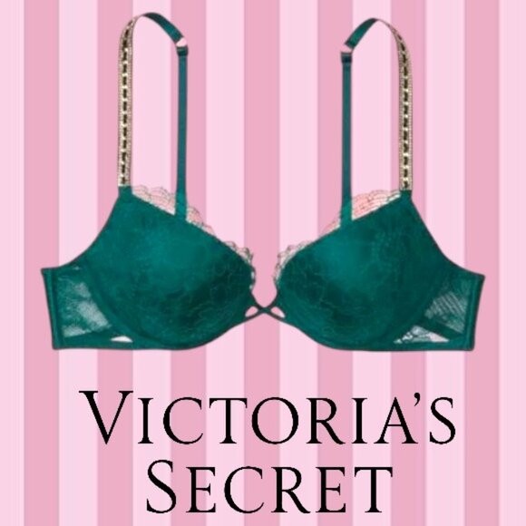 NWT Victoria Secret Green Ivy Lace Bombshell Bra Size: 38C - Picture 1 of 8